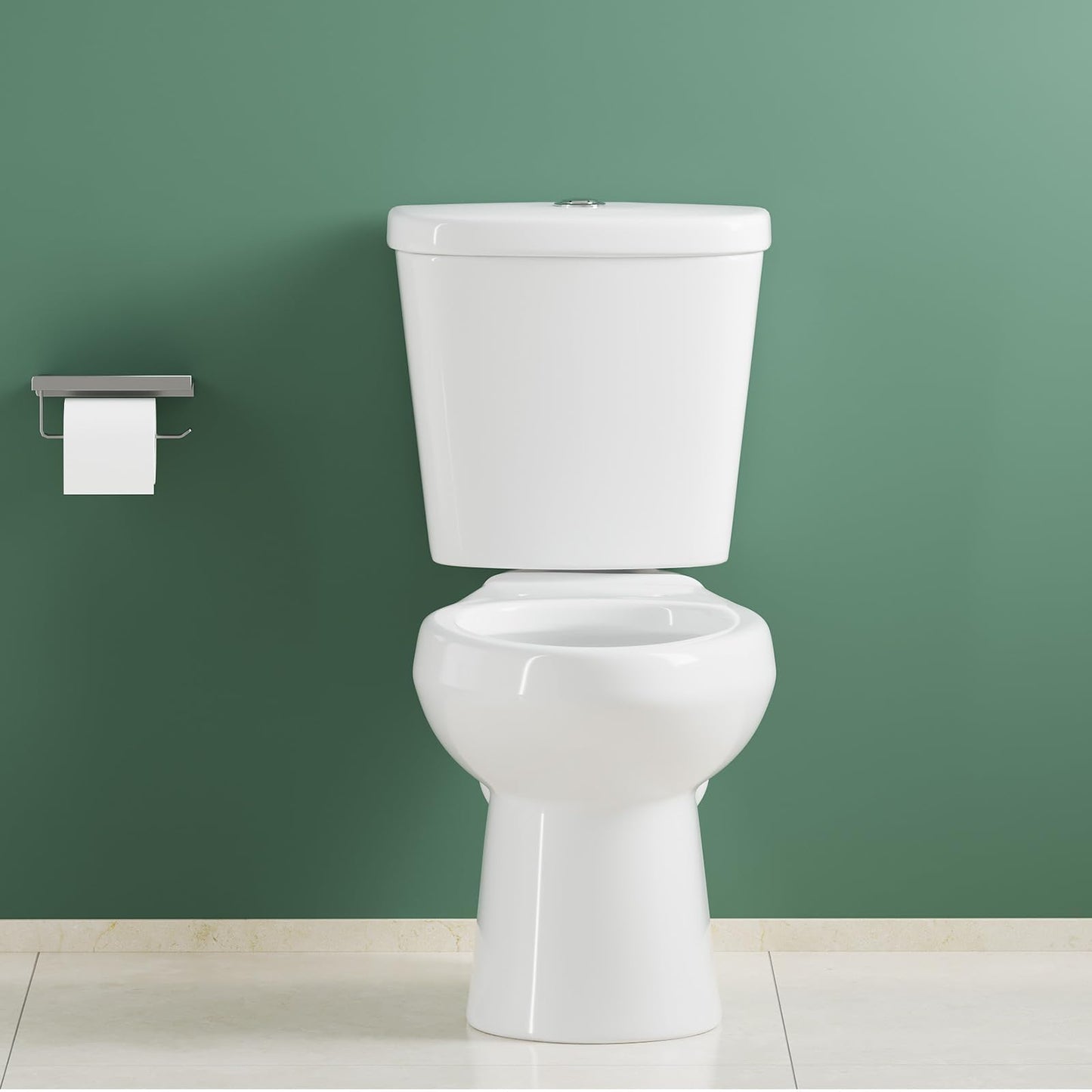 17" Elongated Dual Flush Toilet Bowl – Upgraded Power Flush, Top Dual Button, Includes Internal Hardware, No Seat – Designed for Bath Upgrade or DIY Renovation