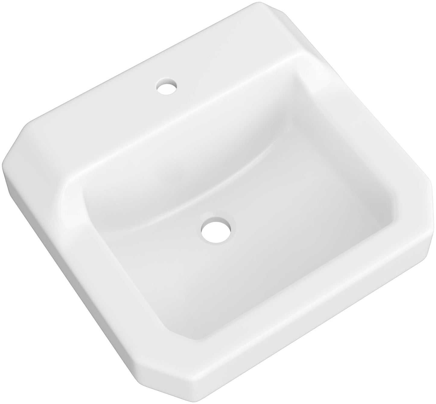 PROFLO PF5411 19-5/8" Rectangular Vitreous China Wall Mounted Bathroom Sink with Overflow and 1 Faucet Hole at 0" Centers - White