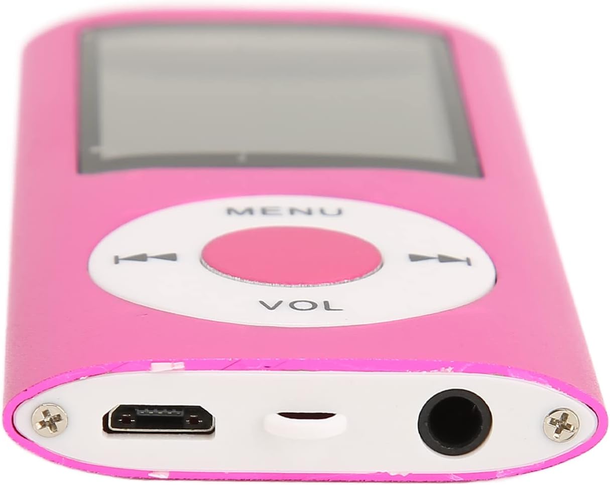 DAUZ 64GB MP3 1.8 Inch MP3 MP4 Player with LCD, Lossless Sound, Memory Card Support, Sleep Shutdown, Pink, and Players