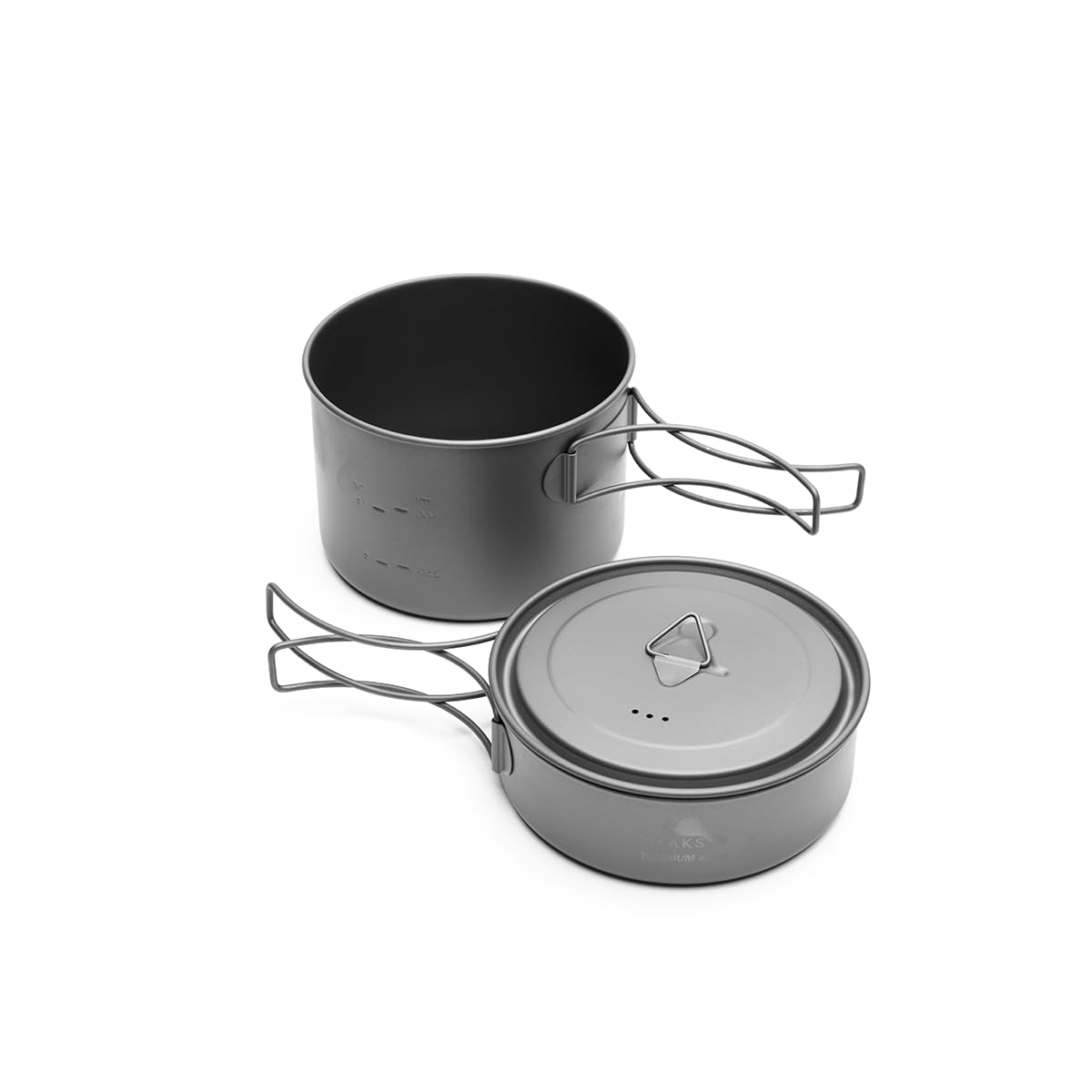 TOAKS Titanium Compact Cookset 2pcs – 800ml Pot and 400ml Pot with Lid,Seamless Nesting Design for Backpacking, Camping, and Outdoor Cooking