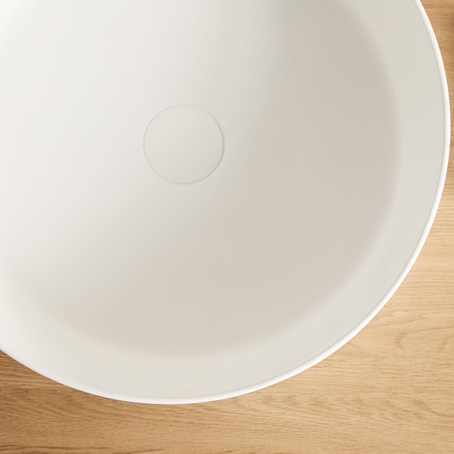 Cpingao 17.7 Inch Round Bathroom Vessel Sink, Above Counter Circle Matte Stone Countertop Modern Sink Art Basin for Lavatory Vanity Cabinet