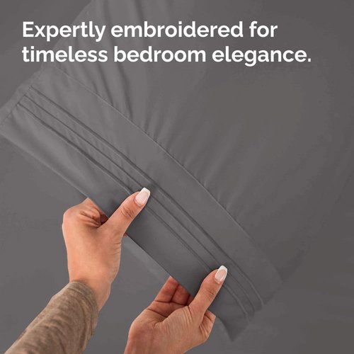 King Standard Pillow Cases - Soft Hotel Quality Covers | Comfy & Fade Resistant - Dark Grey, Set of 2
