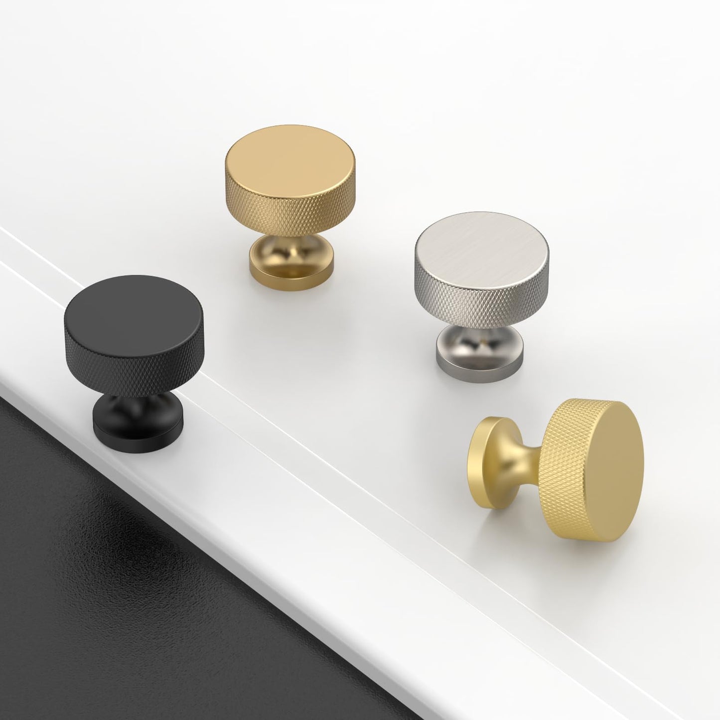 Coinkoly 10 Pack Champagne Bronze Knurled Cabinet Knobs Kitchen Champagne Gold Pulls for Cabinets Drawer Pulls Dresser Hardware for Cupboard