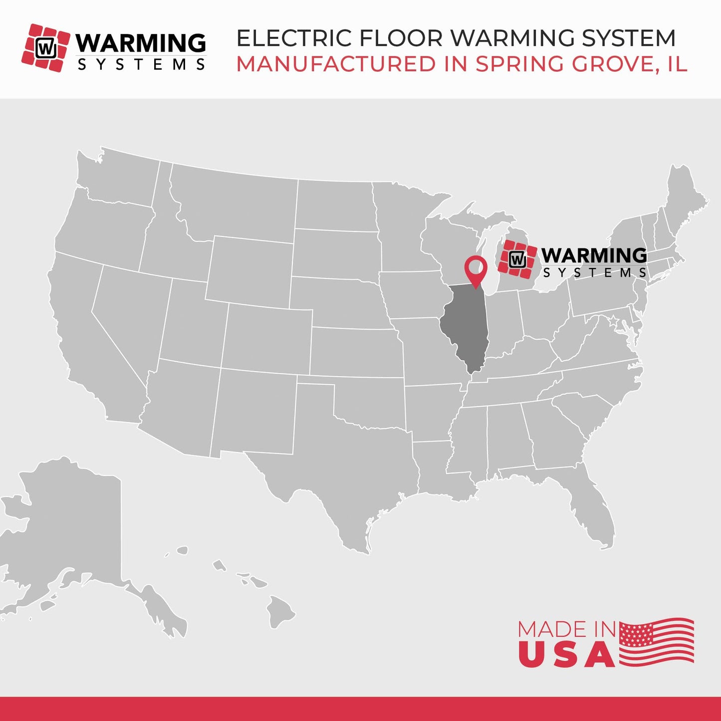 Warming Systems - 90 Sqft Electric Radiant Floor Heating Cable Kit – 120V Heated Tile Floor System with UWG5 Programmable Thermostat, Sensor, Installation Monitor & 25 Year Warranty, Made in the USA