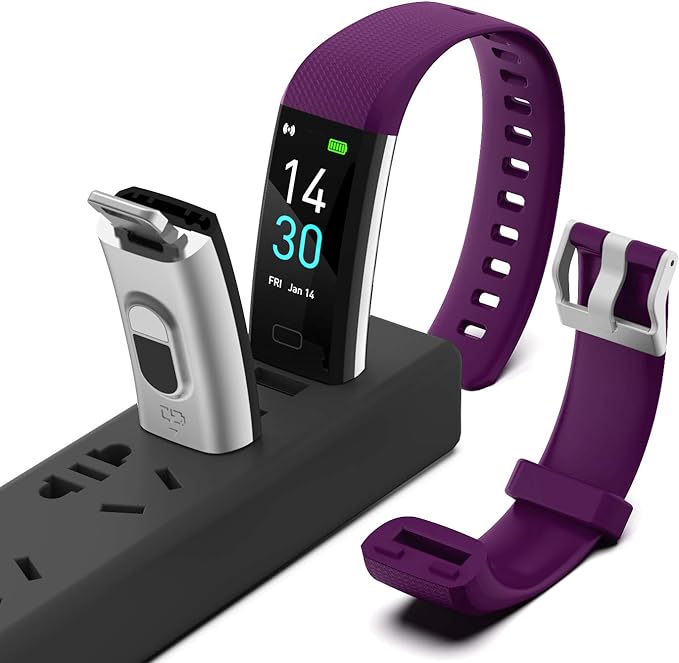 ENGERWALL Fitness Tracker with Step Counter/Calories/Stopwatch, Activity Tracker with Heart Rate Monitor, IP68, Health Tracker with Sleep Tracker, Smartwatch, Pedometer Watch for Women Men Kids