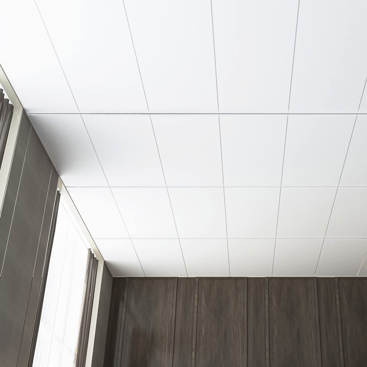 Art3d 10-Pack Smooth Drop Ceiling Tile 2ft x 4ft - Fire-Rated, Waterproof, Reusable - Premium PVC, No Sag and Breakage - Cover 80 Sq. Ft, White
