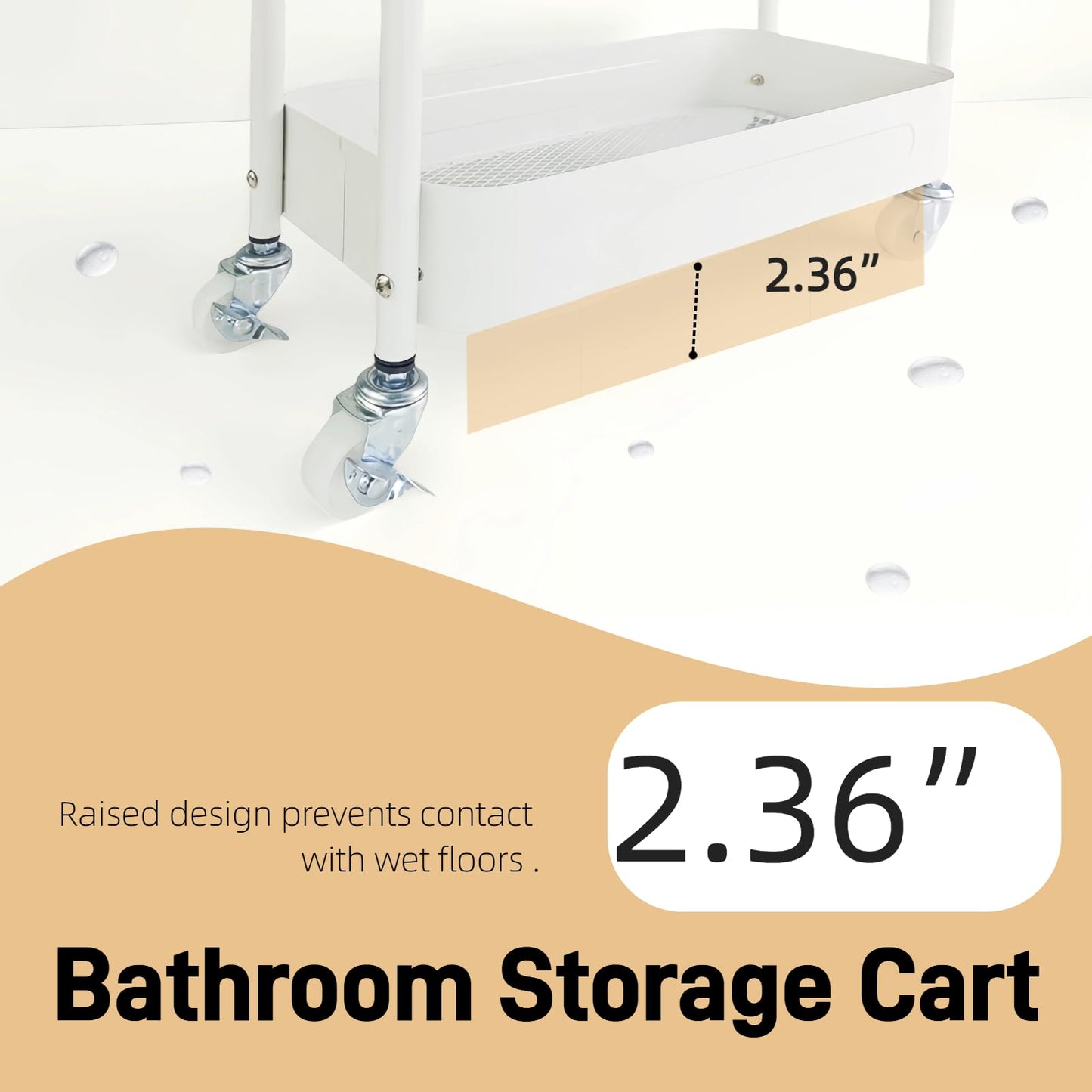LIWNYRK 4 Tier Slim Kitchen Storage Cart for Narrow Space, 7.1'' Wide Metal Rolling cart with Wheels and Lockable Casters, Sturdy Mobile Thin Shelf for Laundry Room Between Washer and Dryer, White