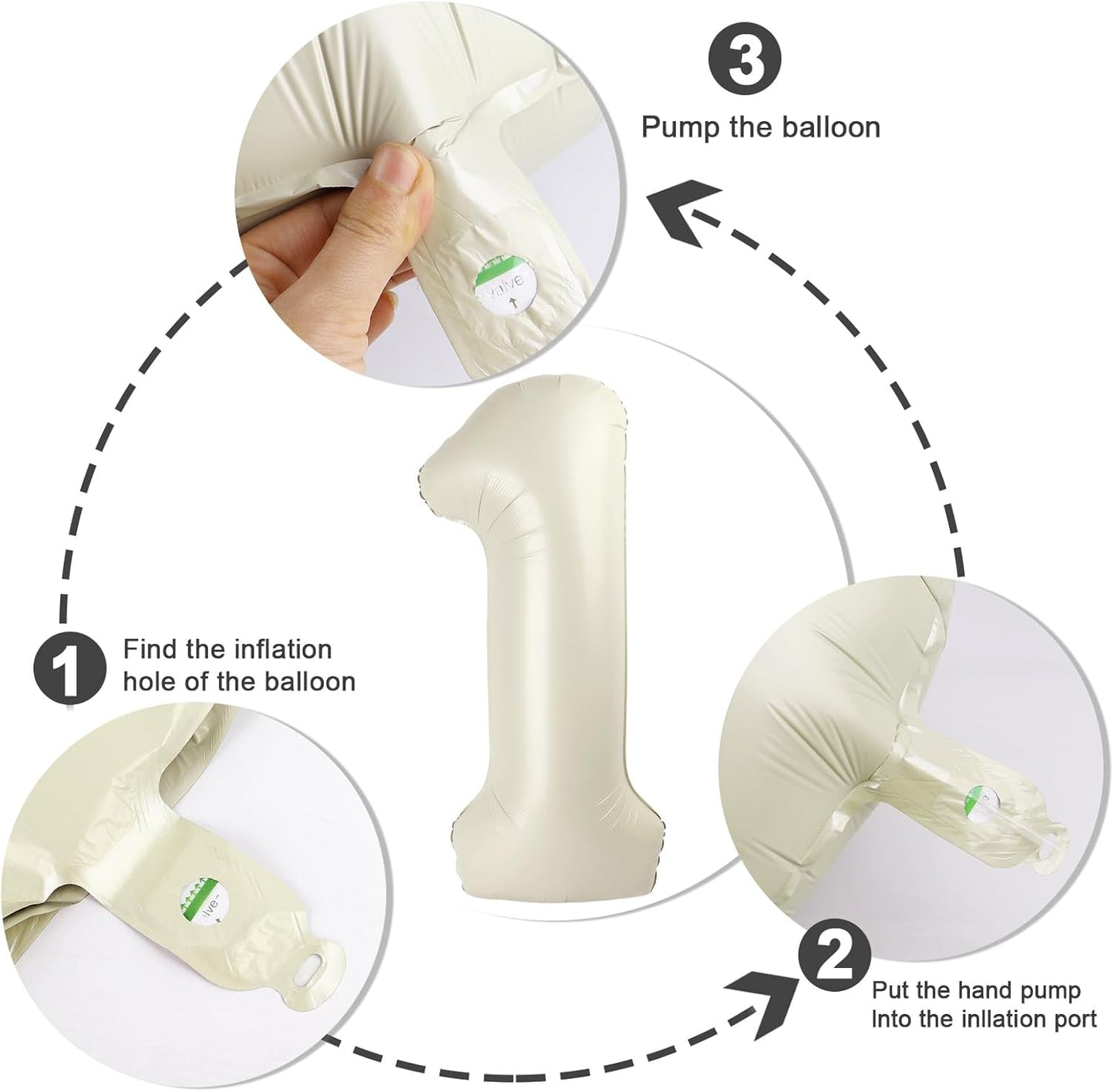Skiennix 40-Inch Large Number Balloon - Cream White 4 Balloon for Birthday & Graduation Celebrations
