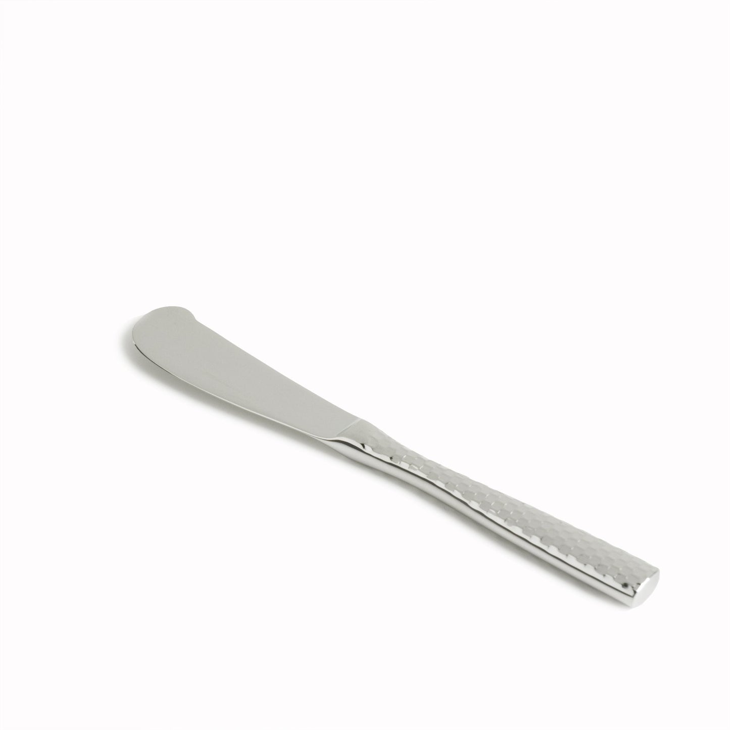 Fortessa Lucca Faceted 18/10 Stainless Steel Flatware Solid Handle Butter Knife, Set of 12