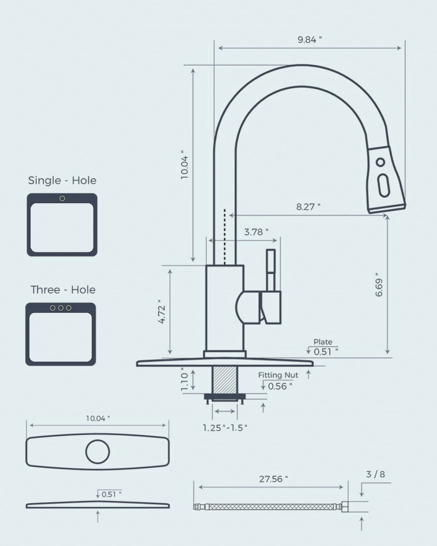 FORIOUS Gold Kitchen Faucet with Pull Down Sprayer, High Arc Single Handle Classic Stainless Steel Sink Faucet 1 or 3 Hole, Suitable for Farmhouse Camper Laundry Rv Bar