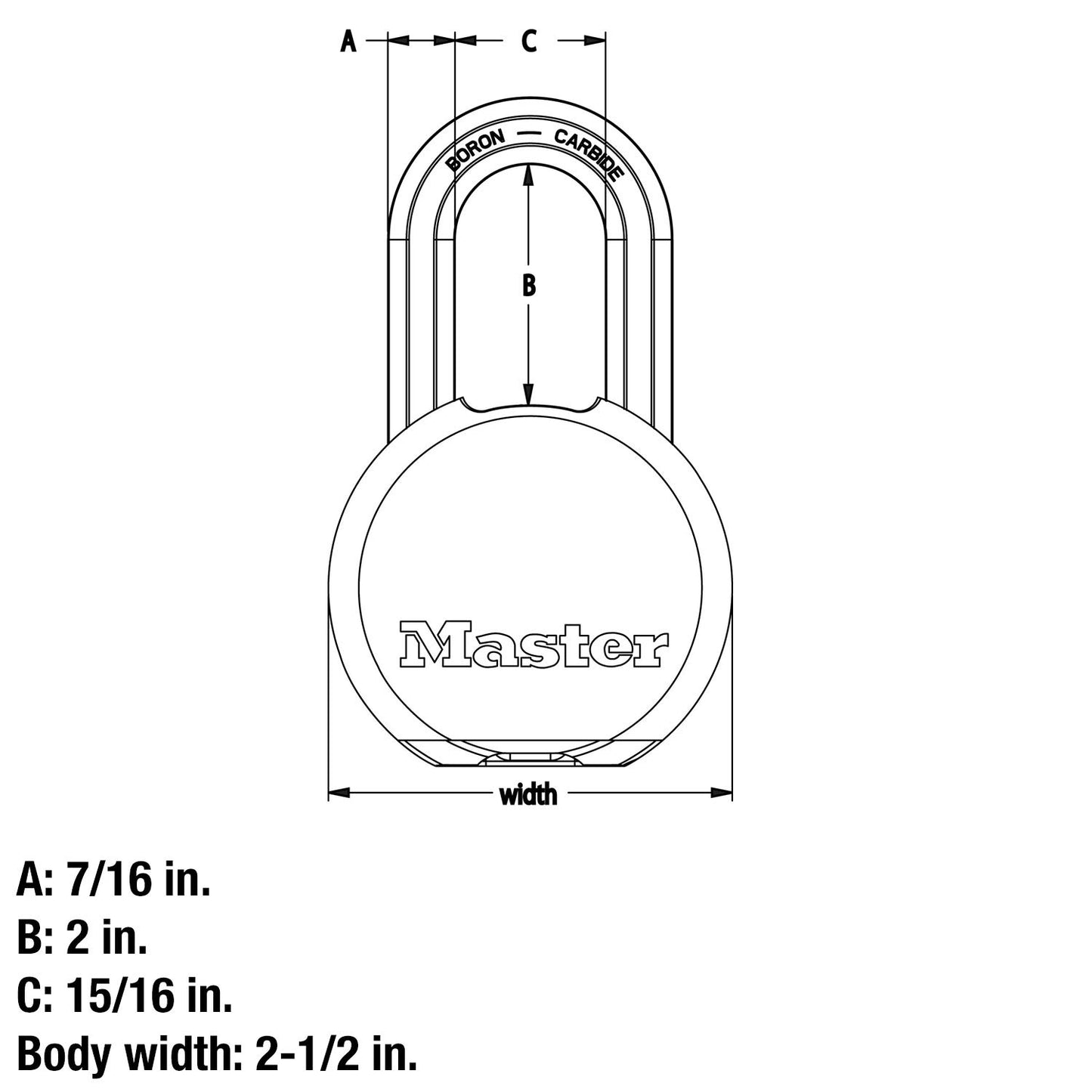 Master Lock Magnum Heavy Duty Solid Steel Silver Padlock with Key, Cut Resistant Gate Locks for Outdoor Fence or Shed, 14/32 x 2 x 15/16 Inches, M930XKADLH
