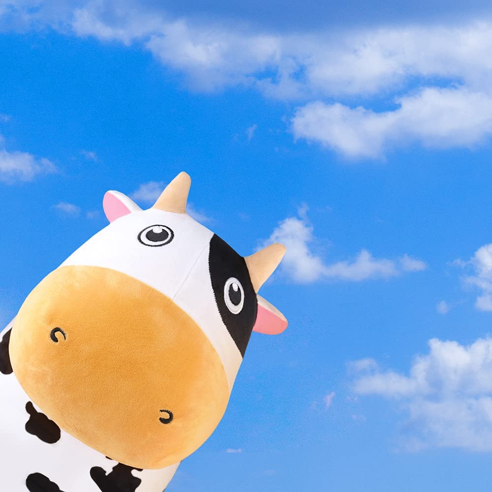 iPlay, iLearn Bouncy Pals Dairy Cow Hopping Horse, Plush Inflatable Animal Hopper, Indoor n Outdoor Ride on Jumping Bounce Toys, Birthday Gift for 18 Months 2 3 4 5 Year Old Kids Toddlers Boys Girls