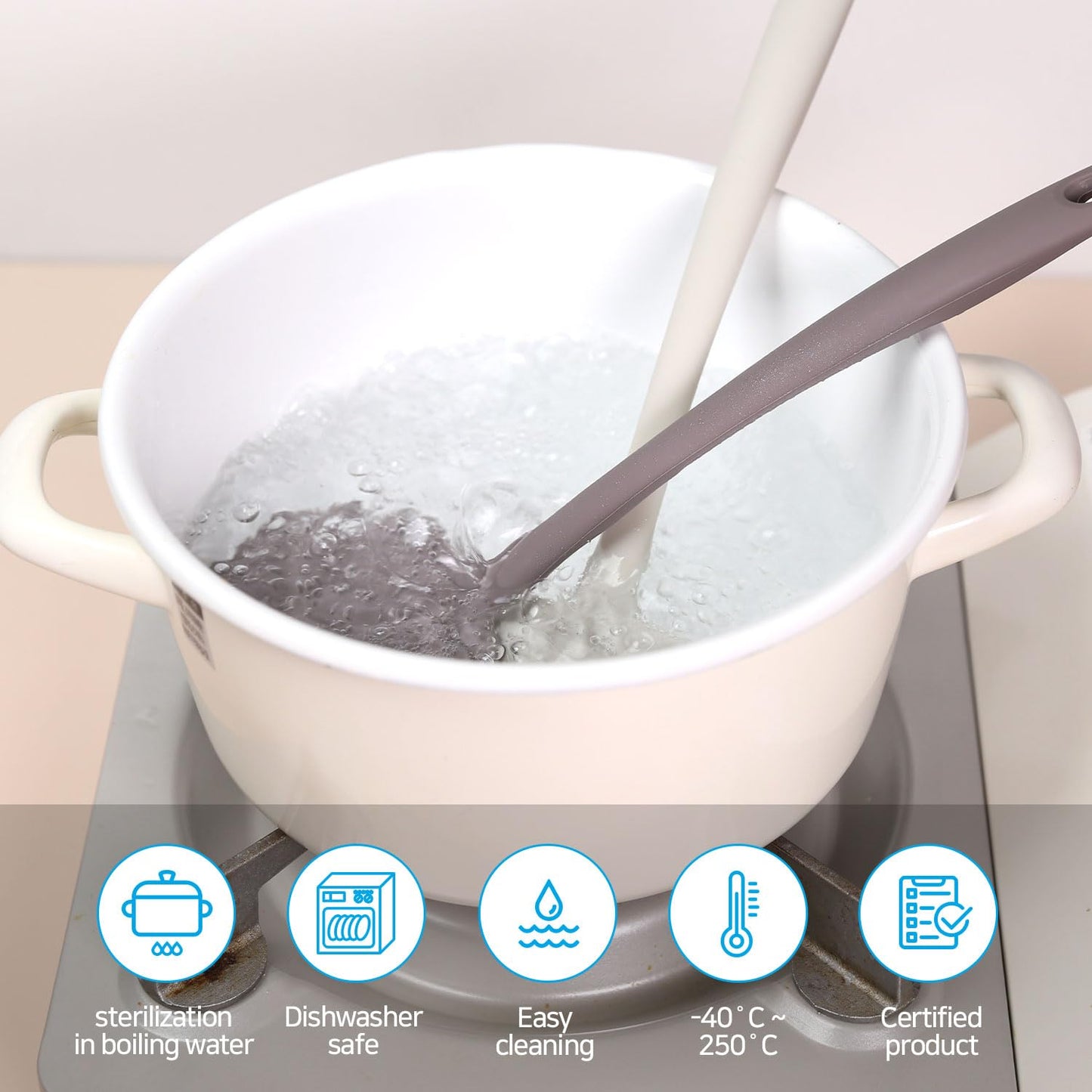 HouseTip Silicone Turner Spatula β Heat Resistant Cooking Utensil for Nonstick Pans, BPA-Free, Flexible and Durable for Flipping Eggs, Pancakes, Fish (White)