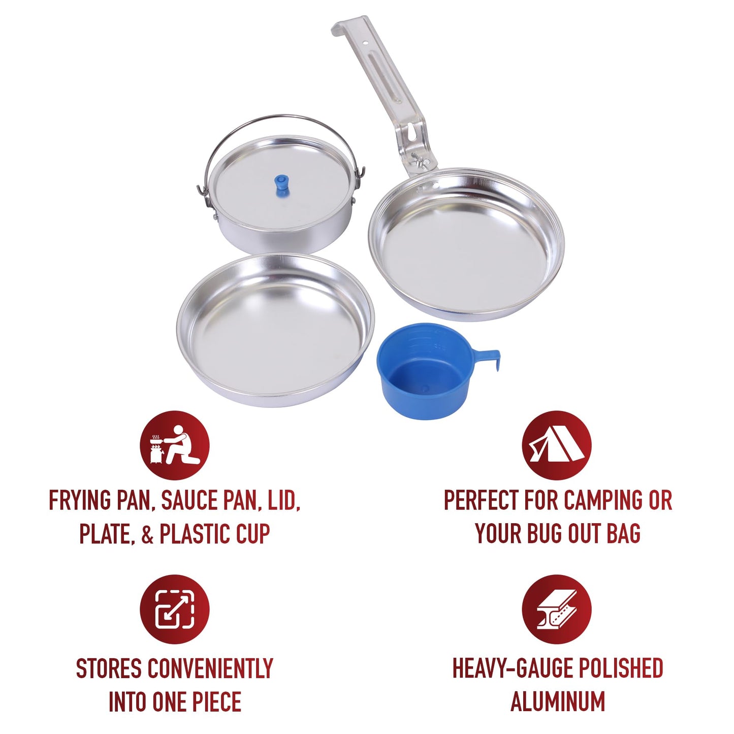 Rothco 5-Piece Aluminum Mess Kit – Compact and Durable Cookware Set for Camping and Outdoor Adventures