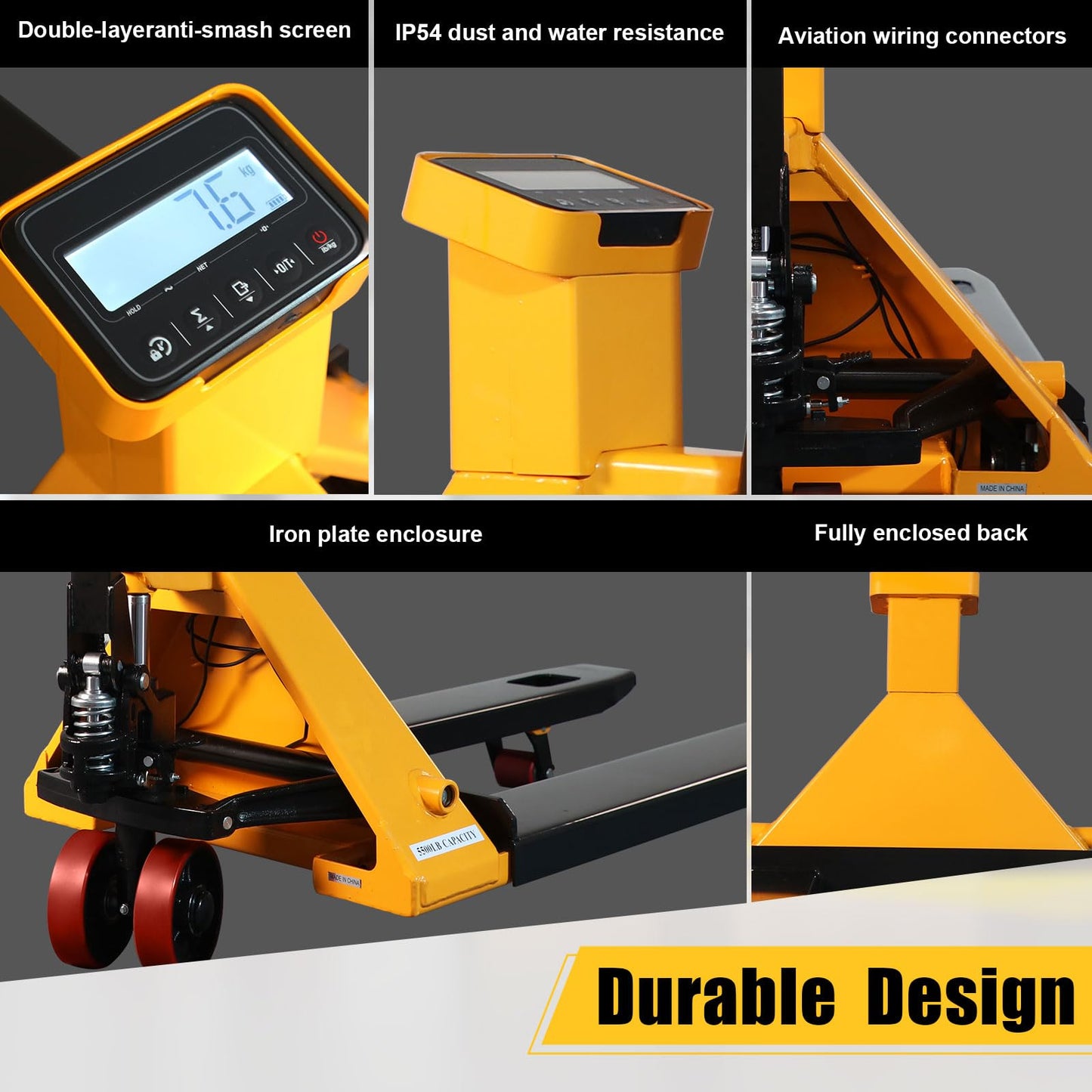 APOLLOLIFT Scale Pallet Jack 5500Lbs Capacity, 45" x 27.7" Forks, Lb/Kg Switchable Electronic Scale Hydraulic Hand Pallet Truck, for Warehouse, Supermarket, Logistics Center