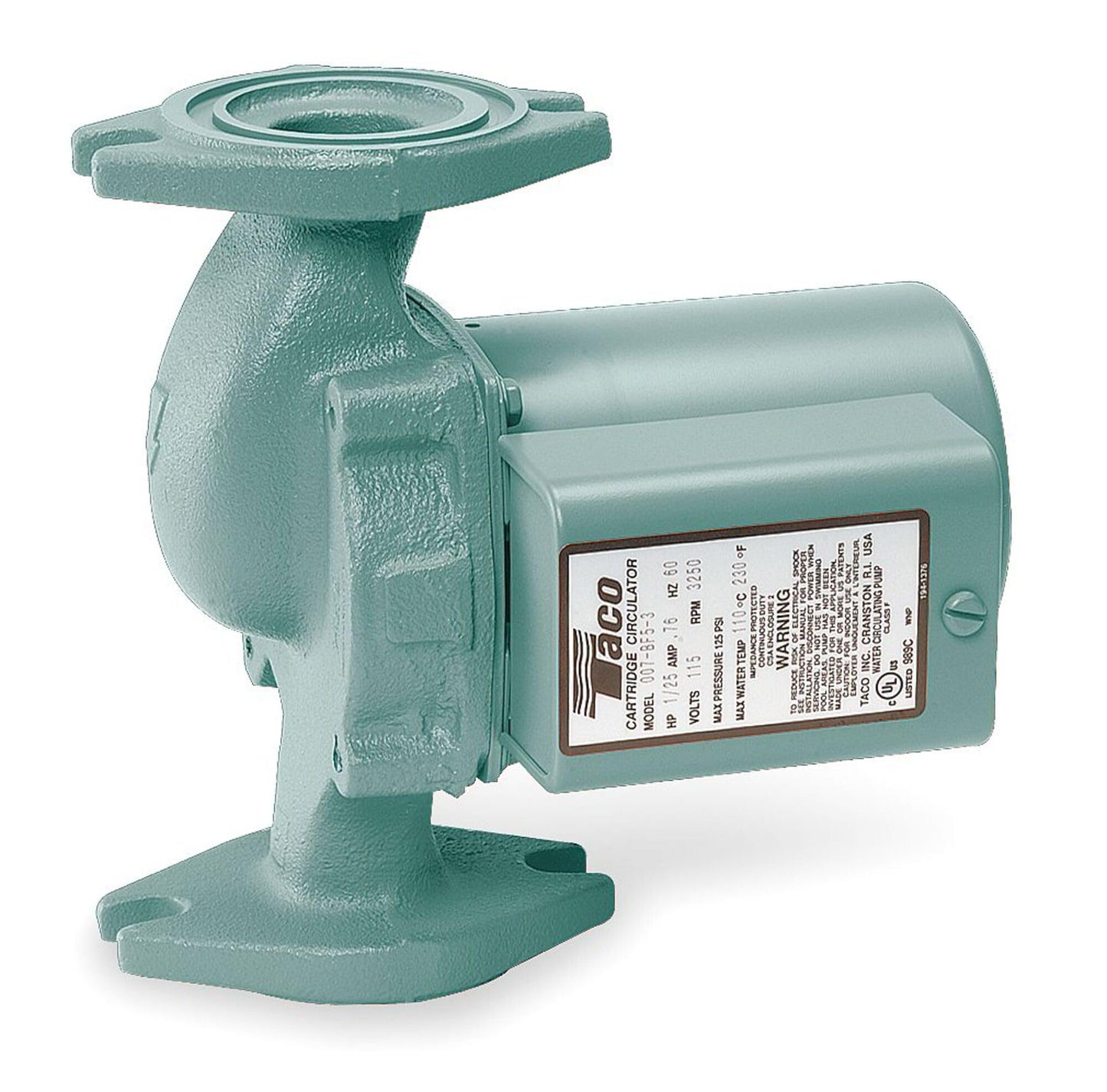 Taco 007-F5 Cast Iron Circulator, 1/25 HP