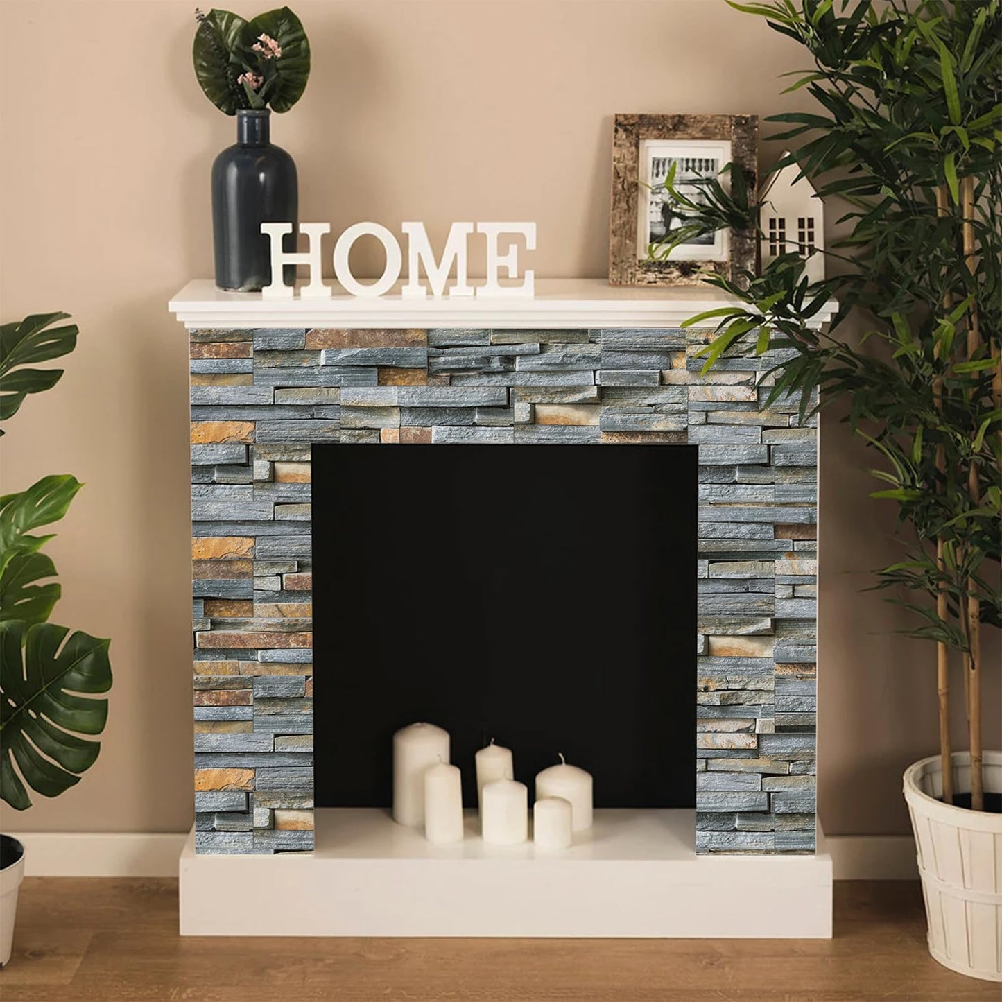 TUOKING 54-Pieces Peel and Stick Backsplash Tiles for Kitchen 4"x 12" PVC Self-Adhesive Subway Matte Faux Stone Wall Panel Brick Stick on Backspalsh for Bathroom(LPM-16-54PCS)