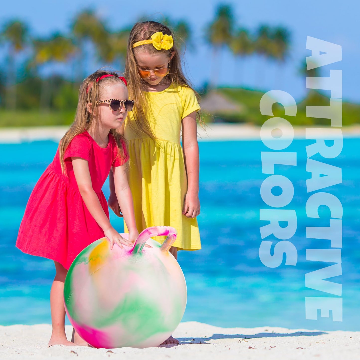 ZOOJOY Clouds Hopper Ball, Hopping Toys for Kids, 22 Inch Bouncy Ball with Handle for Boys Girls Aged 10+, Inflatable Clouds Bounce Hopper Toy with Pump