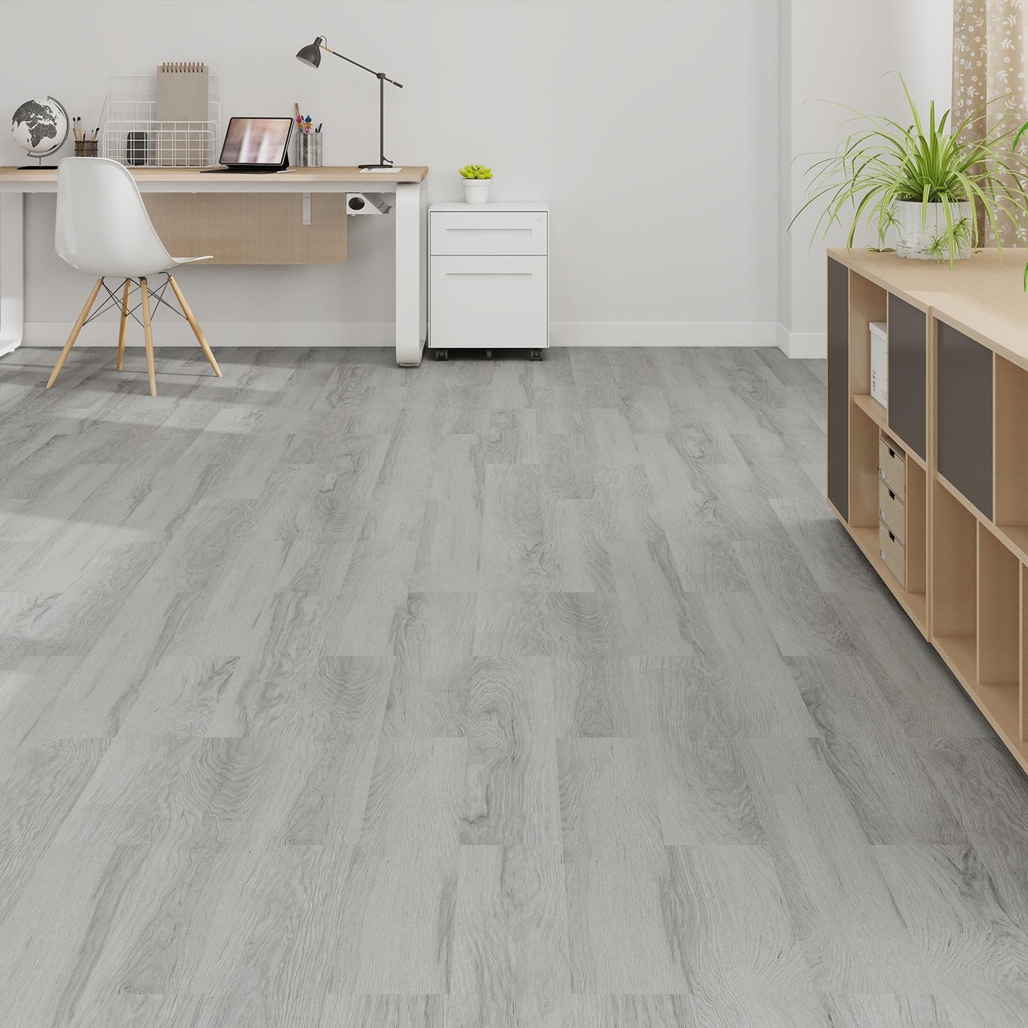 Mysflosy Peel & Stick Floor Tile, 36-Pack 54 Sq.Ft Waterproof Luxury Vinyl Flooring Self-Adhesive, Wood-Look Vinyl Planks for DIY Installation