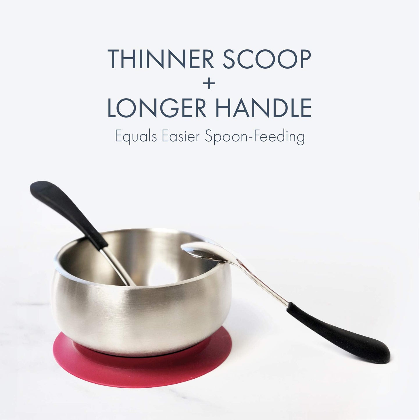 Avanchy Infant Baby Spoons Stainless Steel and Silicone Set, Self Feeding Food Utensils, 4 Months Baby Led Weaning, 2 Pack, Green