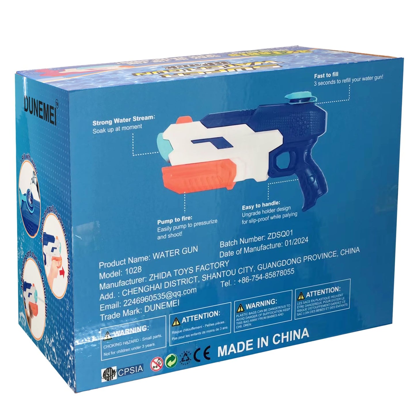 600cc Water Gun for Kids Adults:6 Pack Squirt Blasters Super Water Gun Soaker with Long Range High Capacity for Boys Girls Summer Swimming Pool Beach Outdoor Water Fighting Play Toys Party Favors