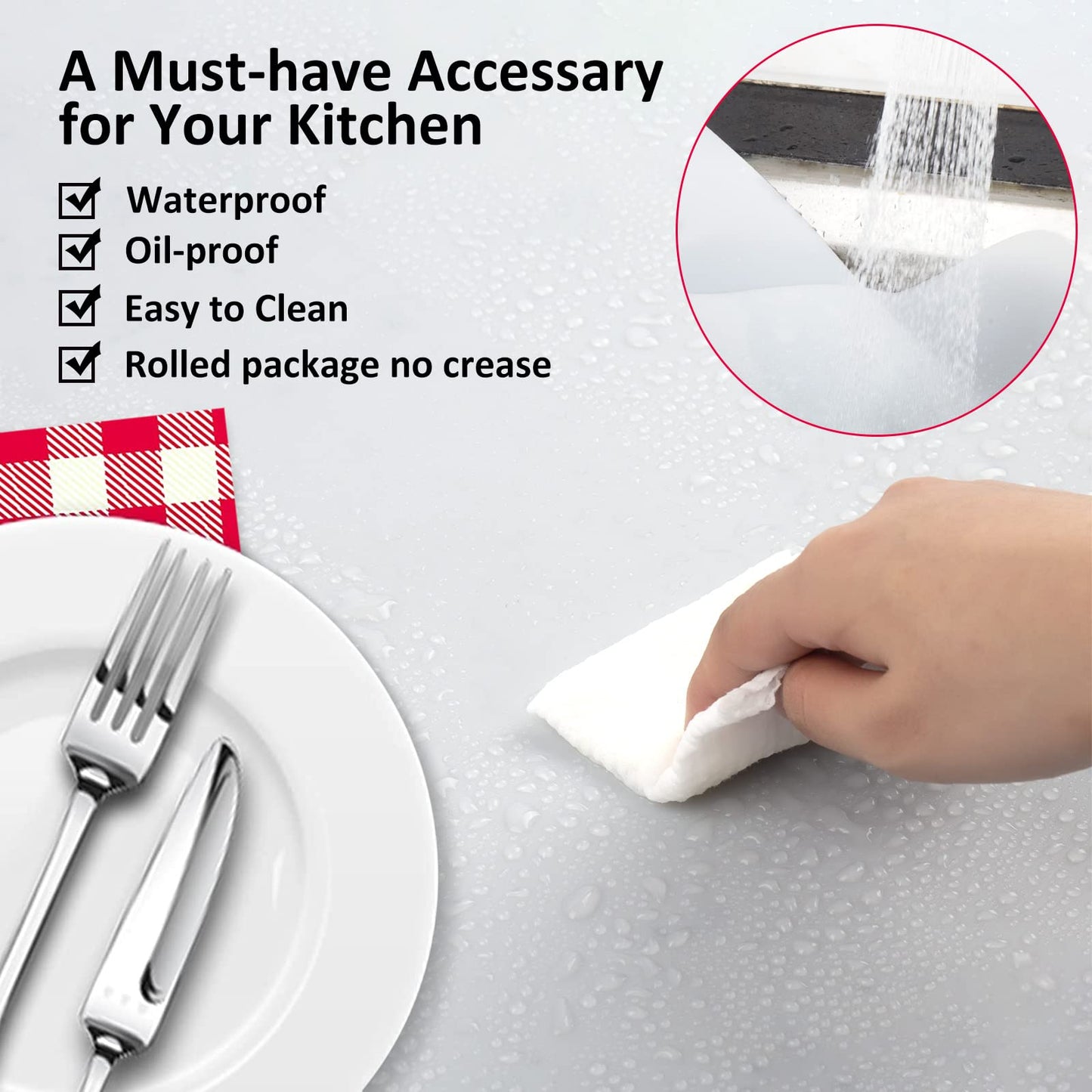 Large Silicone Heat Resistant Mat 78.7” x 15.7”, Nonslip Mats for Kitchen Counter, Countertop Protector, Nonstick Waterproof Craft Table Placemat, Translucent-White