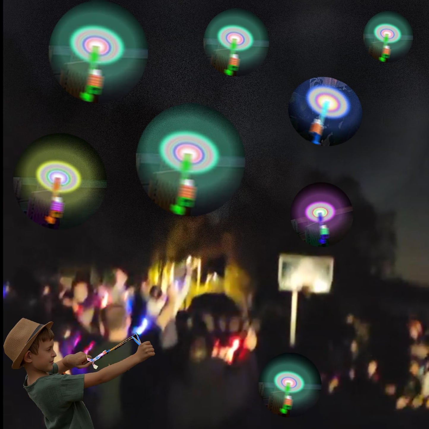 36 Sets Light Up Flying Toys,Slingshot for Kids,Glow In The Dark Party Supplies,Camping Essentials,Beach,Outdoor Games,Outside Toys,Valentines Day Gifts,Classroom Prizes,Party Favors for Kids 8-12 4-8