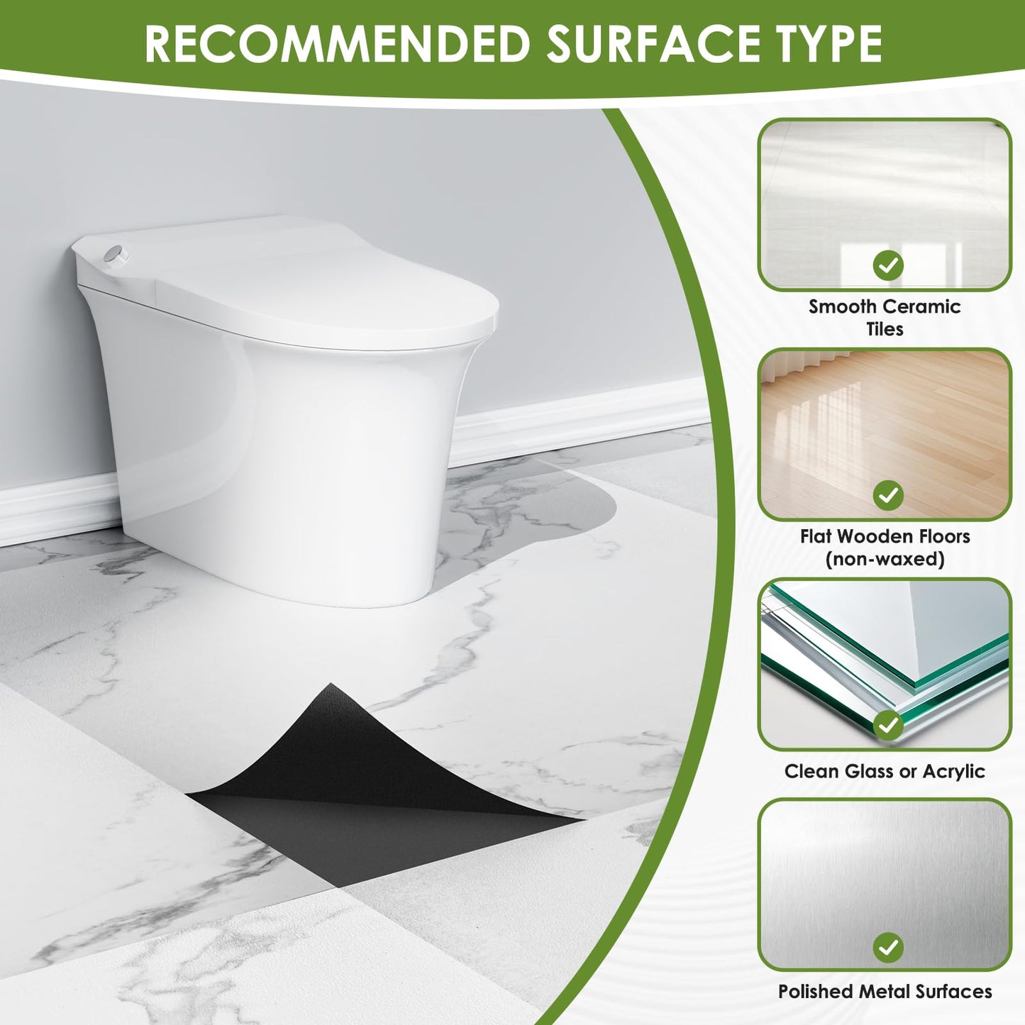 RORA 24x24 Inch Peel and Stick Floor Tile 10 -Pack Self-Adhesive Waterproof Vinyl Flooring,Vinyl Floor Tiles DIY for Bathroom, Laundry,Kitchen,Living Room,40 Sq.Ft, White Marble