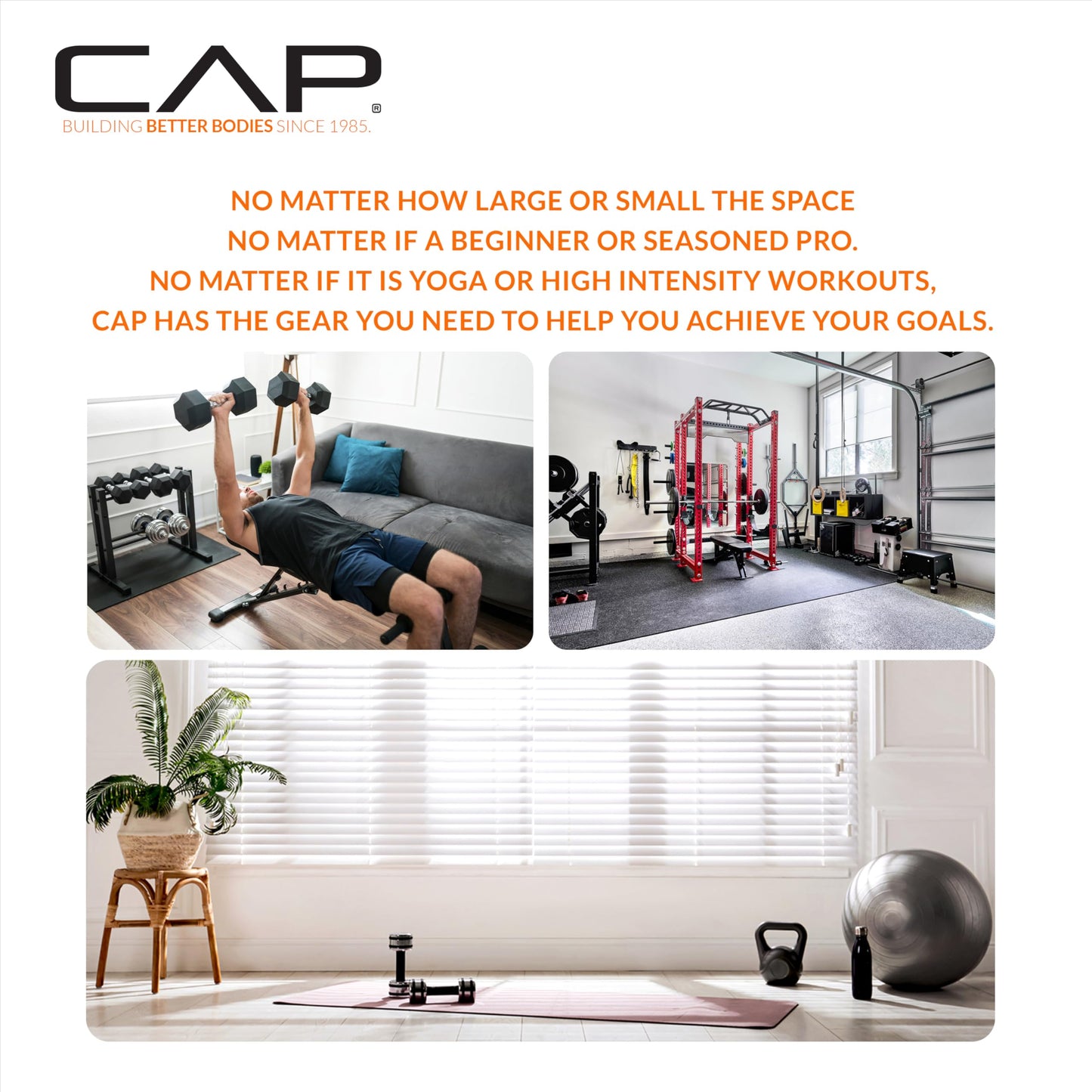 CAP Barbell 260 LB Economy Olympic Bumper Plate Set with Color Logo | Black