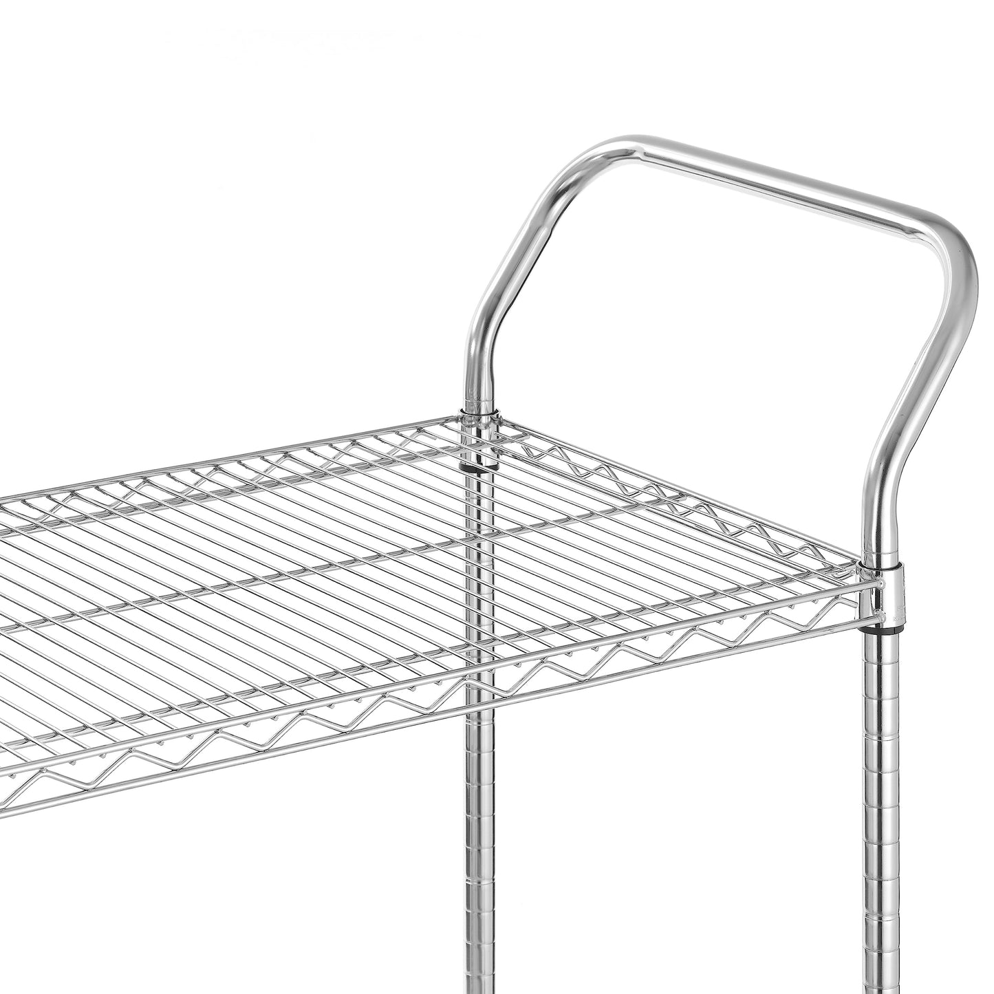 Finnhomy 3-Tier Commercial Grade Rolling Cart, Heavy Duty Utility Cart with Wheels and Handles, Metal Kitchen Carts on Wheels with 500 lbs Capacity, Shelf Size 20" D x 36" W, NSF