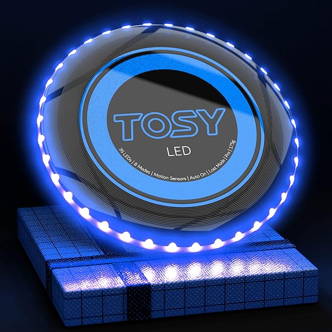 TOSY Bundle of 3 - RGB Black + 2X Blue - Frisbee 108 LEDs, 16 Million Colors