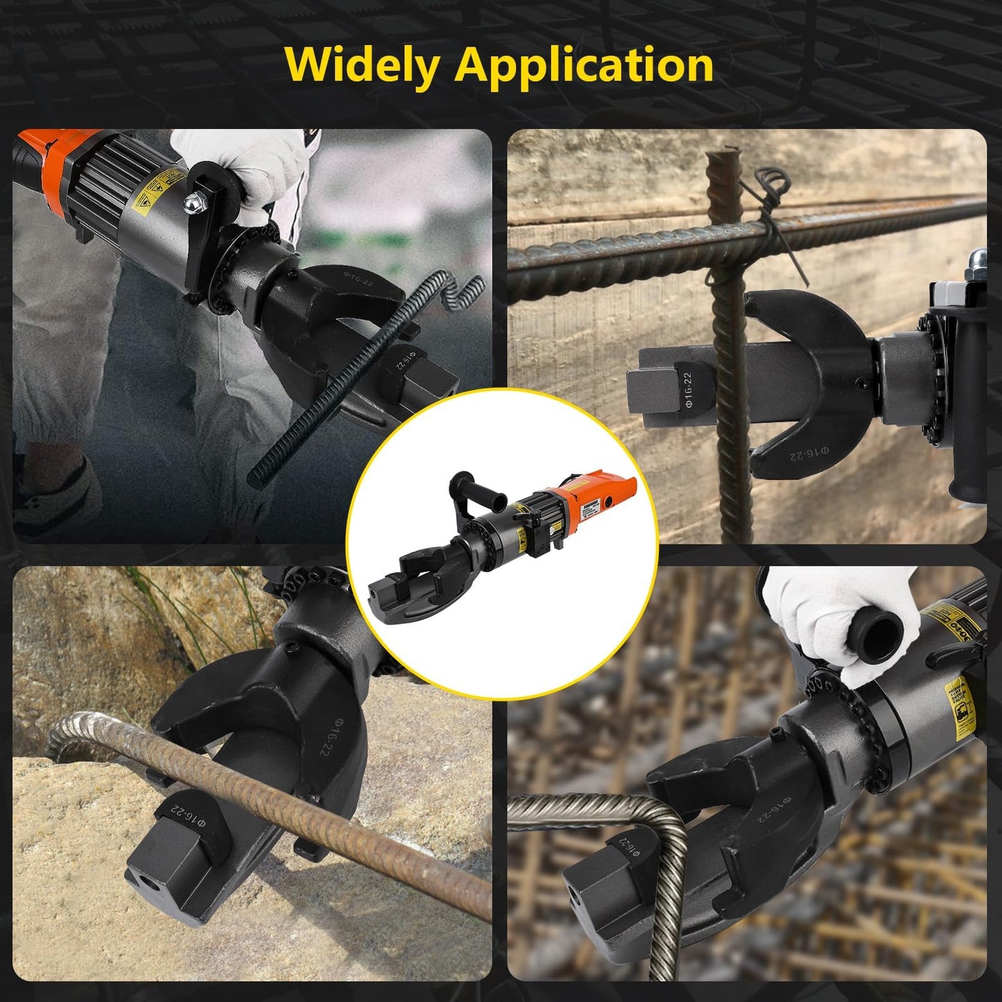 1200W Electric Hydraulic Rebar Bender Tool, Bending up to 7/8 Inch #7 22mm Rebar, Bending Angle0-130°, Hand Held Bender Machine for Rod Steel Bar (110V NRB-22)