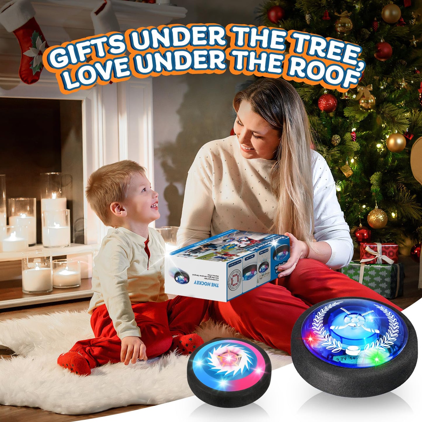 Nazano 3-in-1 Hover Soccer Ball, Kids Toddler Hockey Set with LED Lights,Indoor Outdoor Toys for Kids, Soccer Gift for Boys 6-8 8-12, Birthday,Kids, Boys Girls Age 6, 7, 8, 9, 10, 11, 12