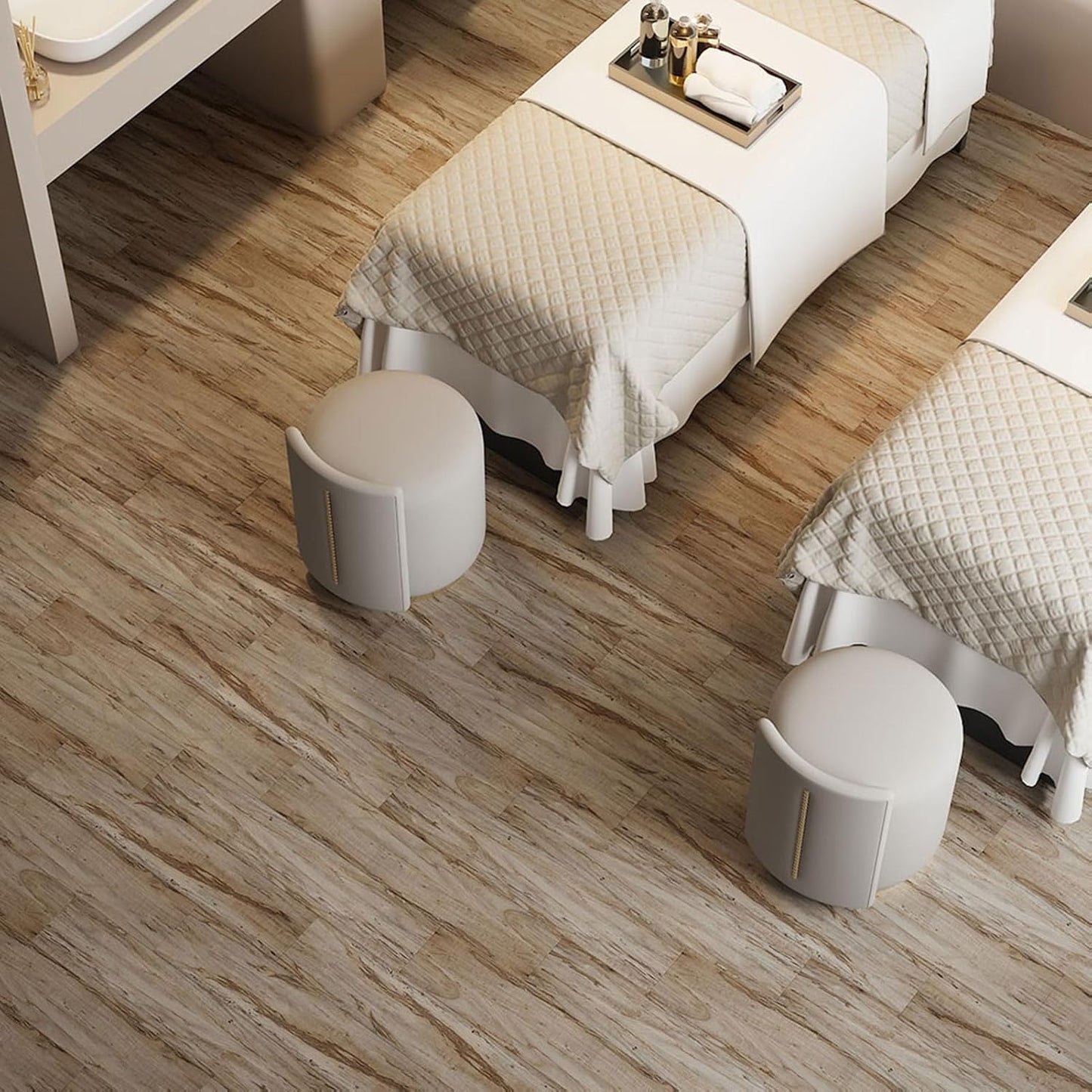 INMOZATA 36-Pack 54 Sq.Ft Peel and Stick Floor Tile, Wood Grain Flooring Planks Self Adhesive Floor Tiles Peel and Stick Waterproof Vinyl Flooring for Bedroom, Kitchen, RV, Office(Natural Wood)