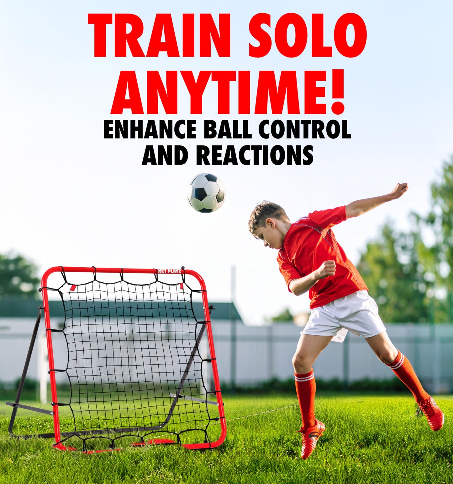 Soccer Training Equipment, Kickback 3.3X3.3FT - Football Training Gifts, Aids & Equipment for Kids, Teens & All Ages, Portable
