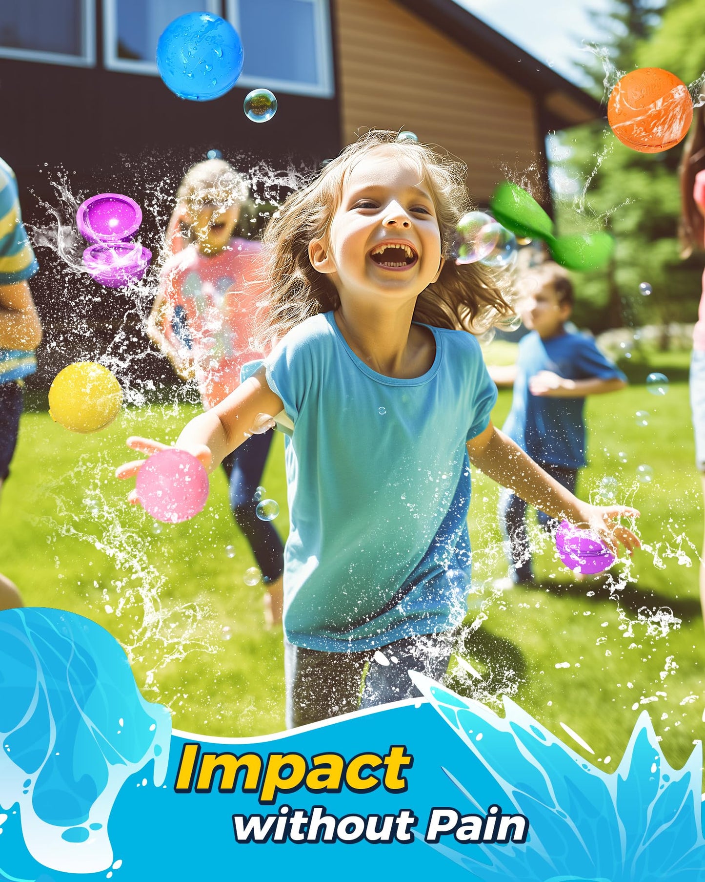Tlitlimom 18Pcs Reusable Water Balloons, Summer Toy Water Toy for Boys and Girls, Pool Beach Toys for Kids ages 3-12, Outdoor Activities Water Toys Self Sealing Water Splash Ball for Fun