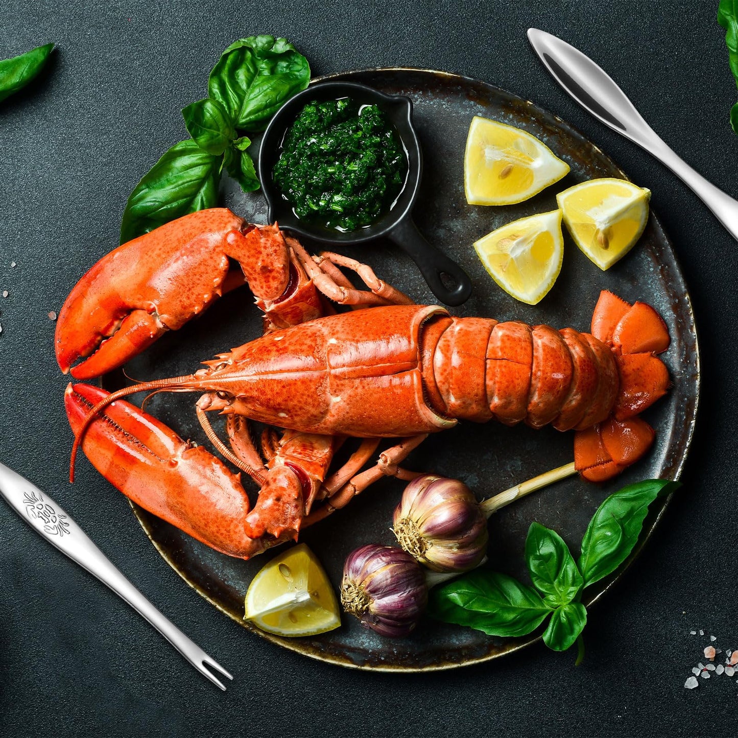 uxcell 10 Pcs Stainless Steel Crab Forks 6.5 Inch Seafood Forks Crab Legs Cracker Utensils Seafood Picks Tools for Lobster, Crab, Crawfish, Prawns and Shrimp Seafood (Silver)