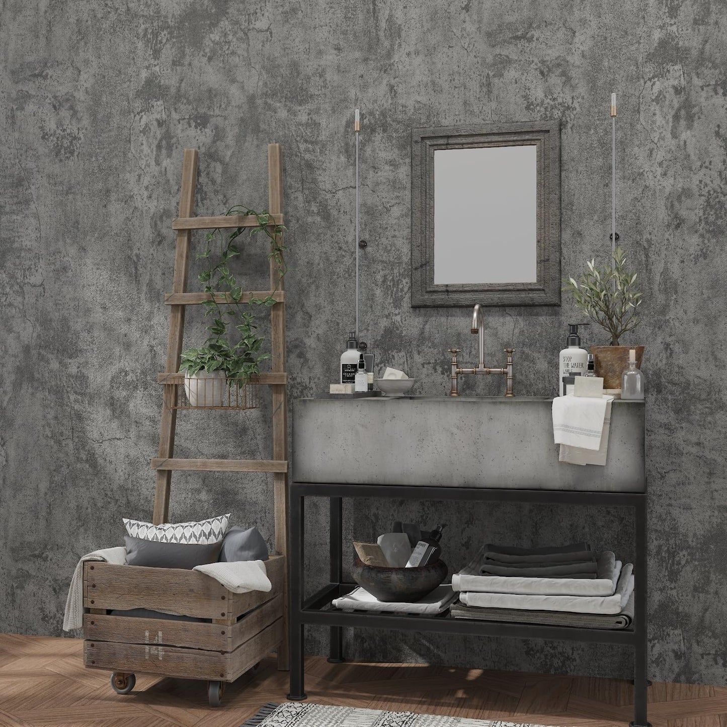 Magielif 30.3"x394" Grey Concrete Wallpaper Peel and Stick Matte Textured Gray Cement Contact Paper Removable Waterproof Vinyl Matte Industrial Style Wall Sticker for Kitchen Countertop Bathroom