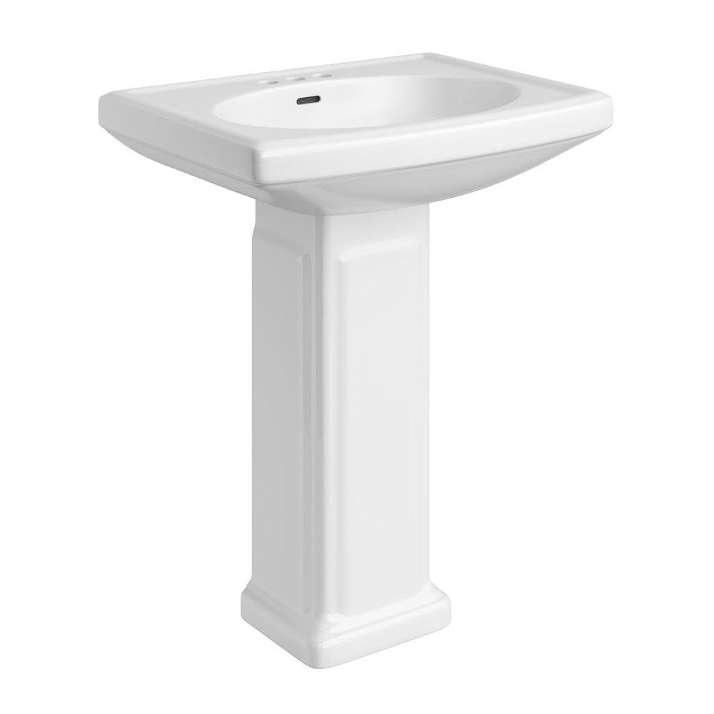 Alder Creek 25-3/5 x 19-/78 in. Rectangular Pedestal Sink with Base in White