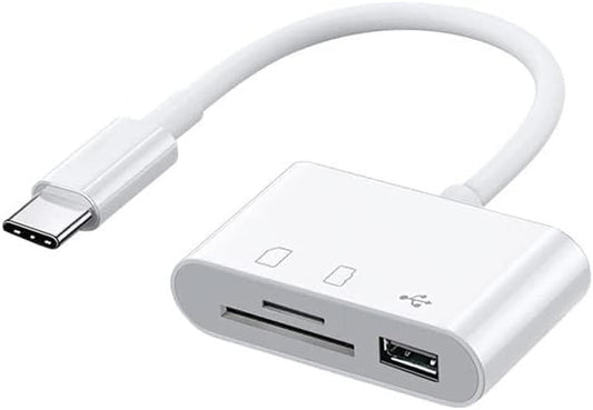 BUBUCAM 3-in-1 USB C SD Card Reader, USB C to Micro SD TF Memory Card Reader, USB Camera Card Reader Adapter