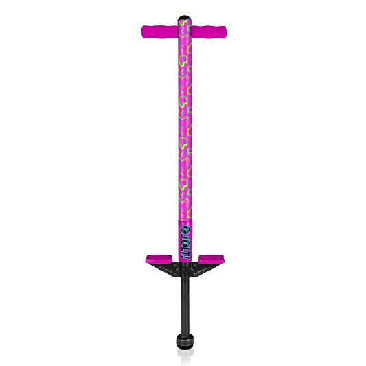 Flybar Jolt Pogo Stick for Kids, Perfect for Beginners w/Foam-Covered Metal Frame, Handles & Padding, Non-Slip Foot Pads, Wide Tip, Outdoor Active Play Toy for Boys & Girls, Ages 6+, Pink Hearts