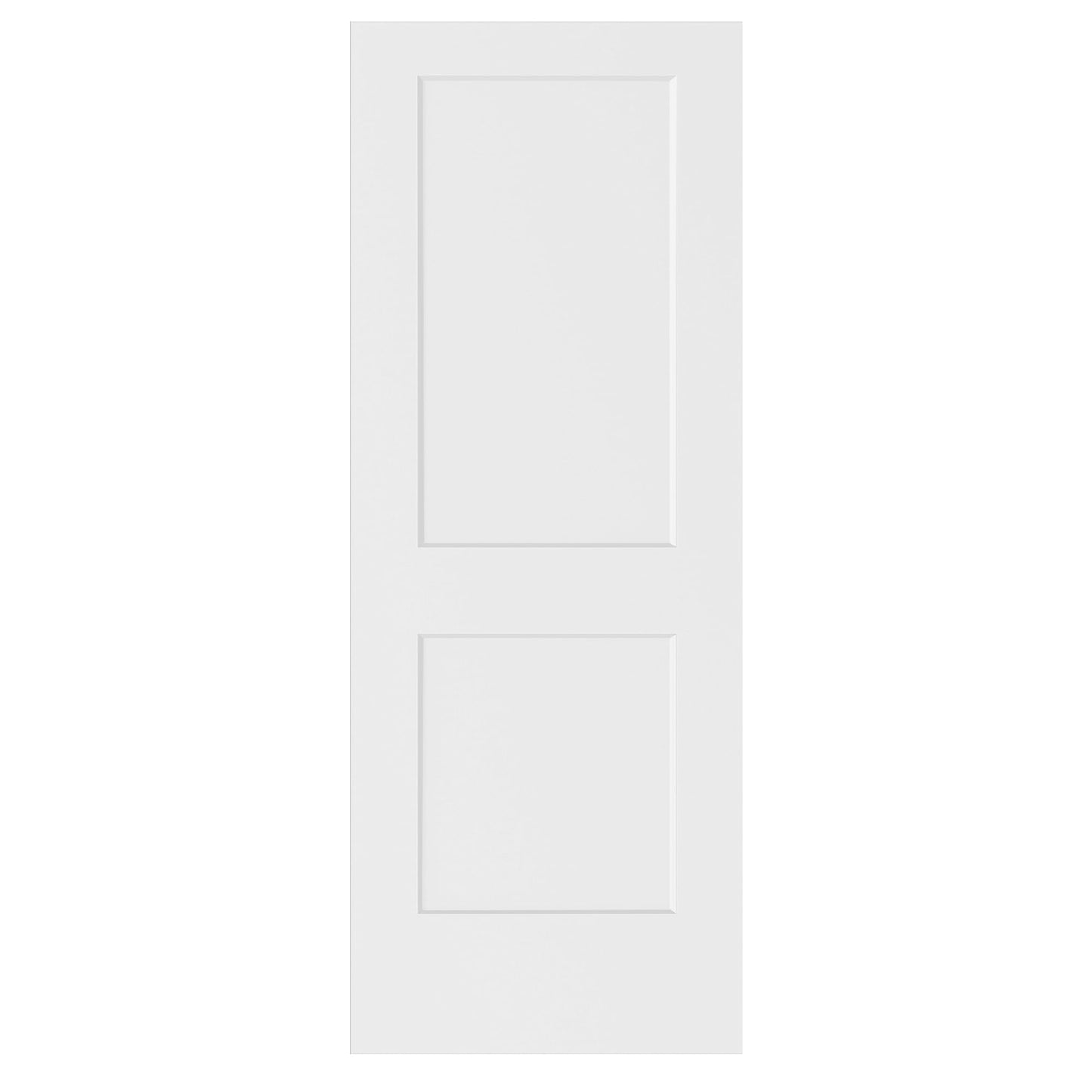 BARNSMITH 30x80 in 2-Panel White Primed Molded Door Slab, Shaker Style Paintable Hollow Core Interior Door Panel, for Swing, Pocket, Sliding Door, Durable and Lightweight, No Assembly Required
