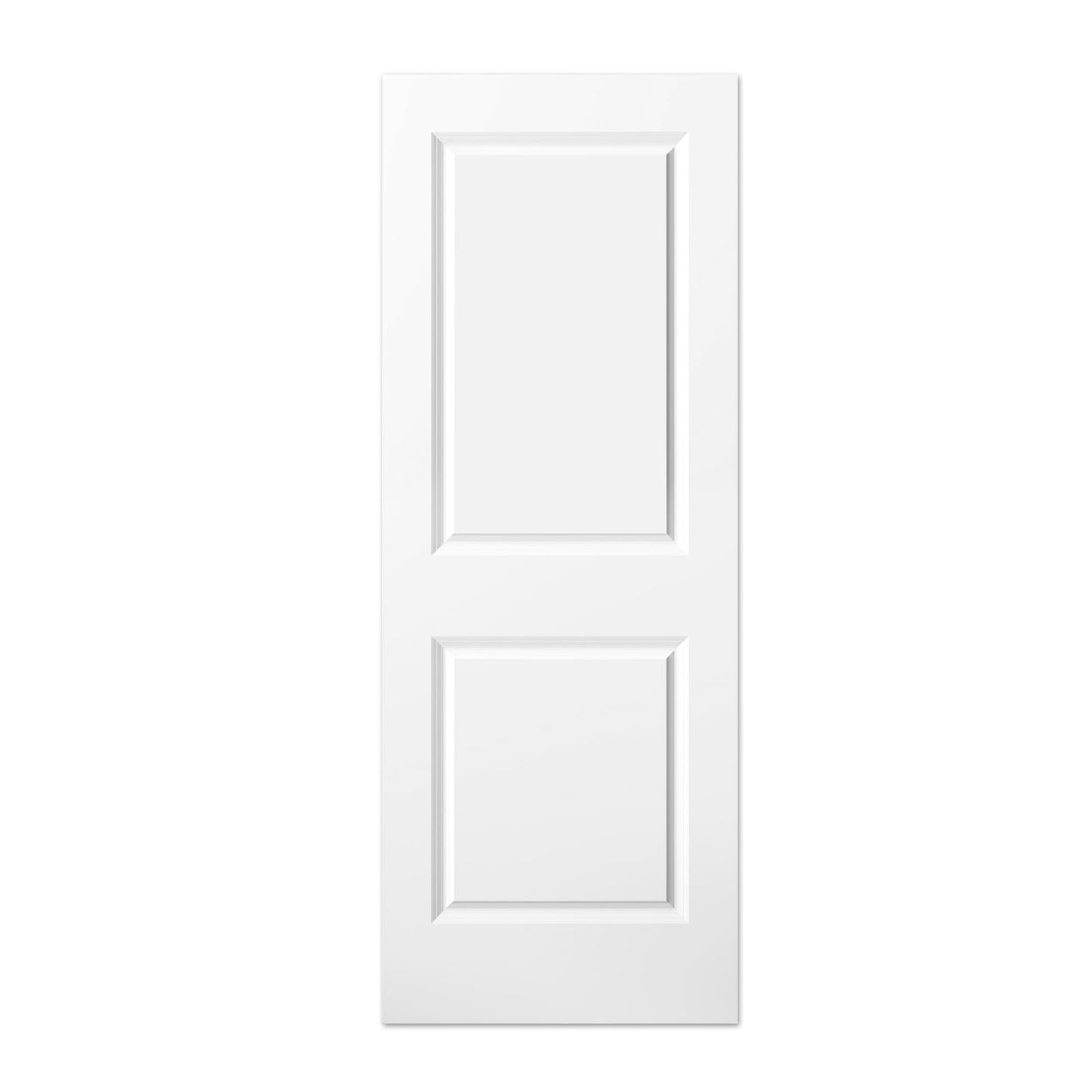 BARNSMITH 30x80 in Raised 2-Panel Square Top Smooth White Primed Molded Door Slab, Paintable Hollow Core Interior Door Panel, for Swing, Pocket, Sliding Door, Durable and Lightweight
