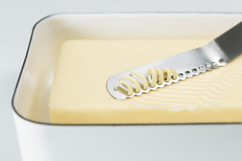 Yoshikawa AS0035 EA TOCO Nulu Butter Knife, Scorch Off, Fine Butter Sharping, Easy to Apply, Total Length 5.9 inches (15 cm), Stainless Steel, Made in Japan