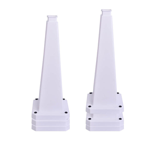 OranclUS 6 Pack 28 Inch Solid White Traffic Cone, High Visibility Durable PVC Safety Cone, Stackable Heavy Duty Traffic Control Cones (6, Solid White, 28inch Blank)