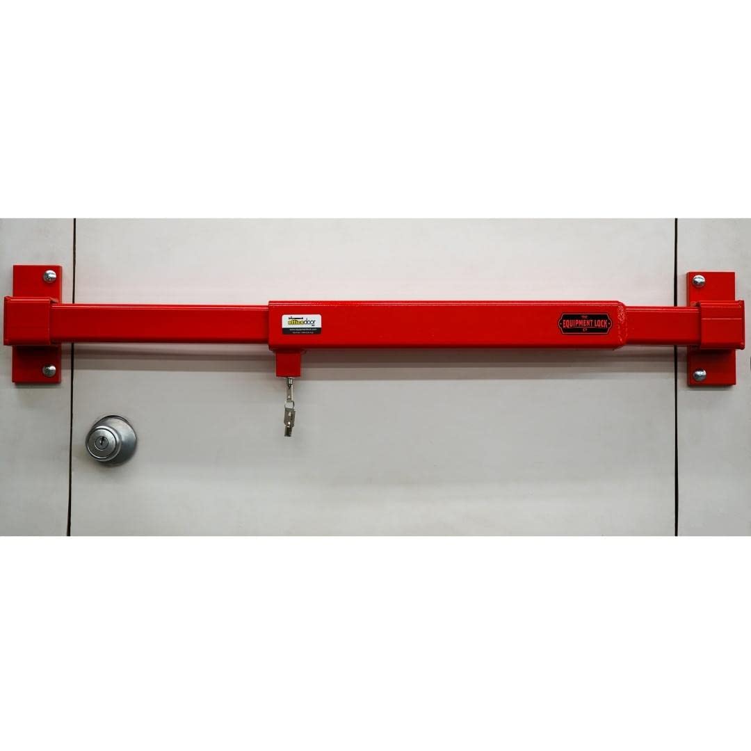 Equipment Lock Adjustable Door Security Bar - Security Lock Bar and Job Site Door Lock for Office Trailers, Warehouse Doors and Home Defense (Keyed Differently)