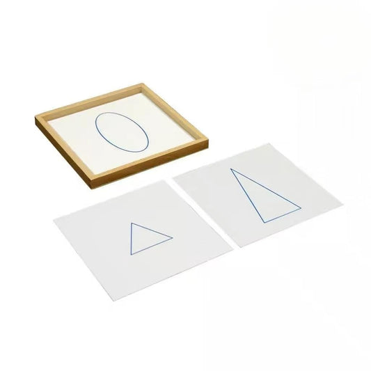 penepico Montessori Sensory Toys for Toddlers 3+ Years Old, Wooden Sensory Materials for Kids,Preschool & Homeschool Supplies(Premium Education Toy) (Geometric Cards with Tray)