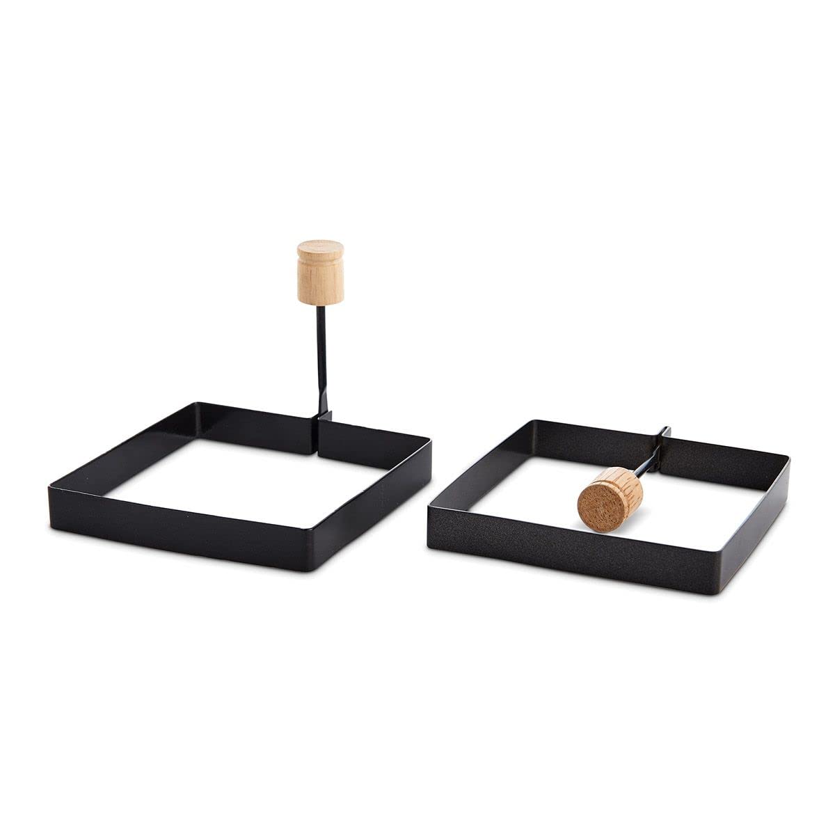 HIC Kitchen Non-Stick Fried and Poached Egg and Pancake Cooking Rings, Square Shaped, PFOA and BPA Free, Set of 2