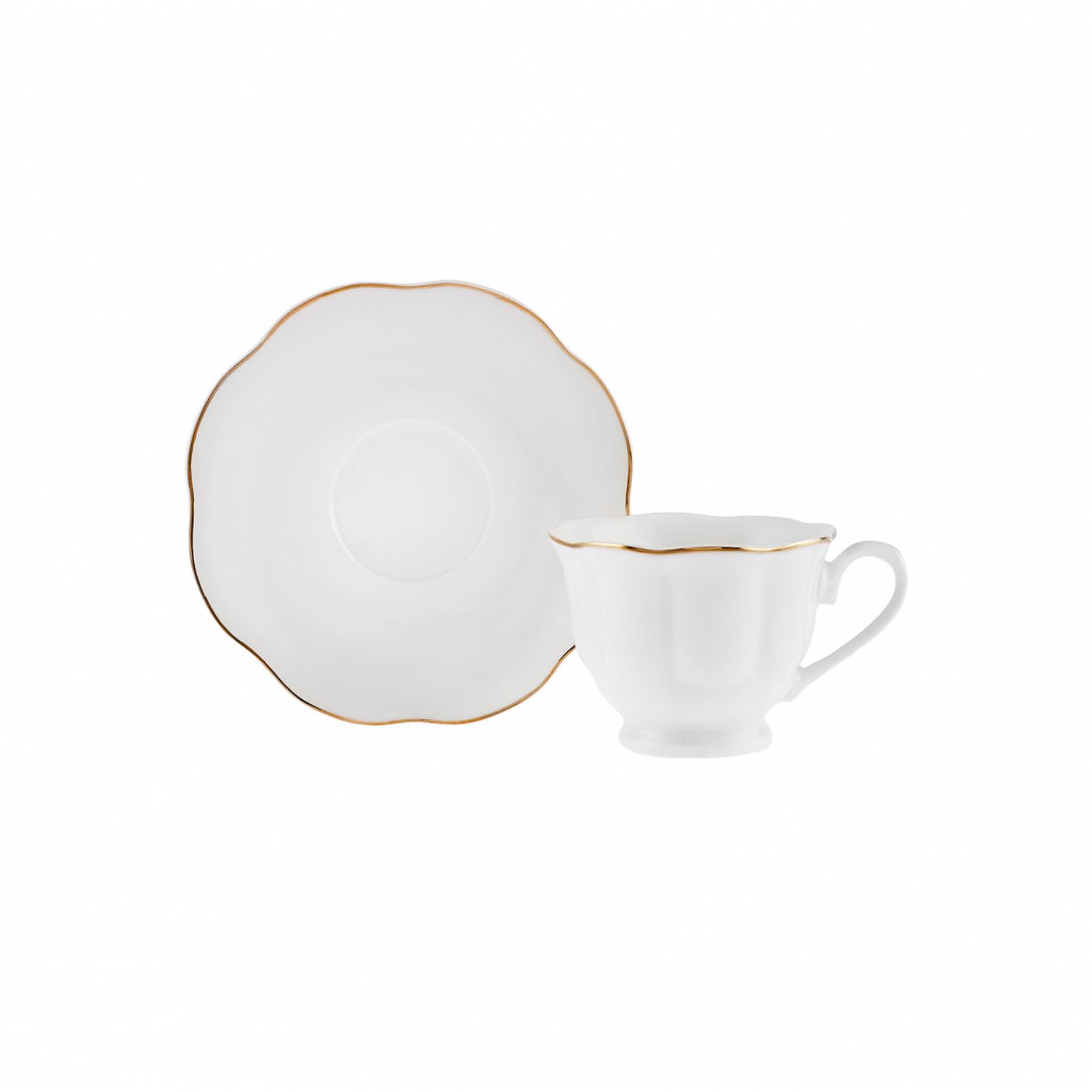 KARACA Çan Turkish Coffee Cup Set for 6 People - 12 Piece Cups with Saucers - Small Porcelain Espresso Set - Ideal for Serving Greek, Arabic Coffee (3 fl oz)