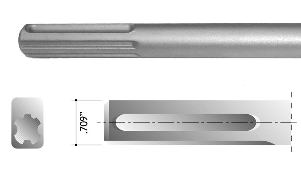 30” Long SDS Max Narrow Chisel - SDS Max Shank - Made in the USA by Champion Chisel/Compatible with All SDS-Max Demolition Hammers/Long-Lasting/Steel Alloy
